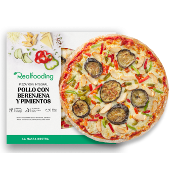 PIZZA INTEGRAL REALFOODING POLLO CON BERENJENAS Y PIMIENTOS